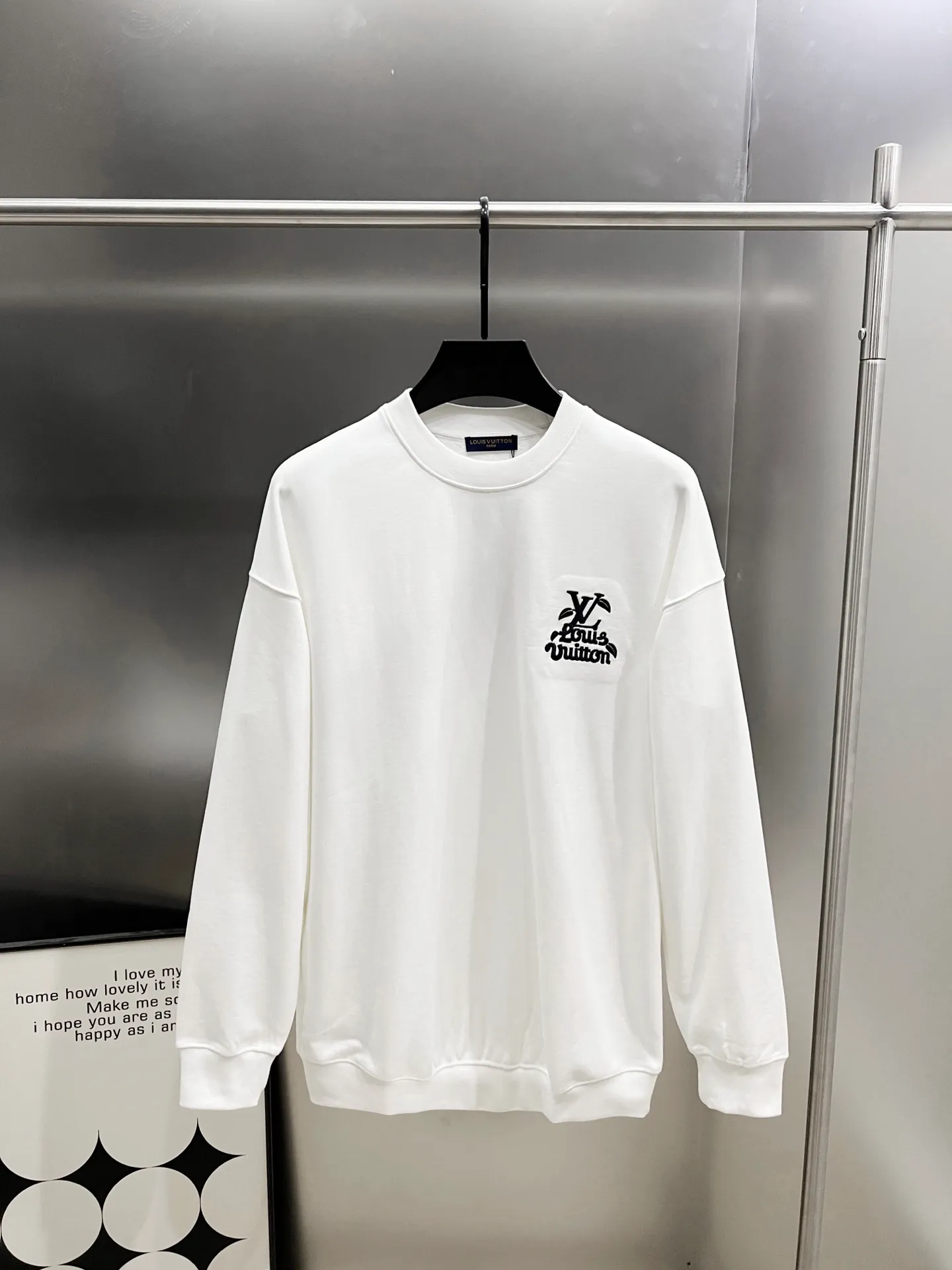 🅿️290 1v Louis* 2025 autumn and winter new style, customized 430g double yarn fabric, round neck long-sleeved sweatshirt, colorful three-dimensional towel embroidery design, high-end version! The same loose version for men and women S M L XL XXL five sizes color black white